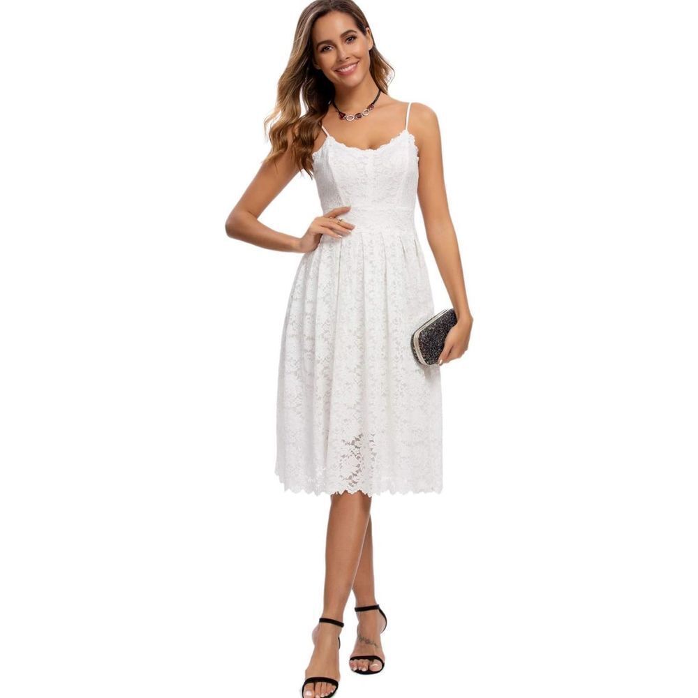 NEW Sleeveless Graduation Crewneck Flowy Maxi Dress Pockets M